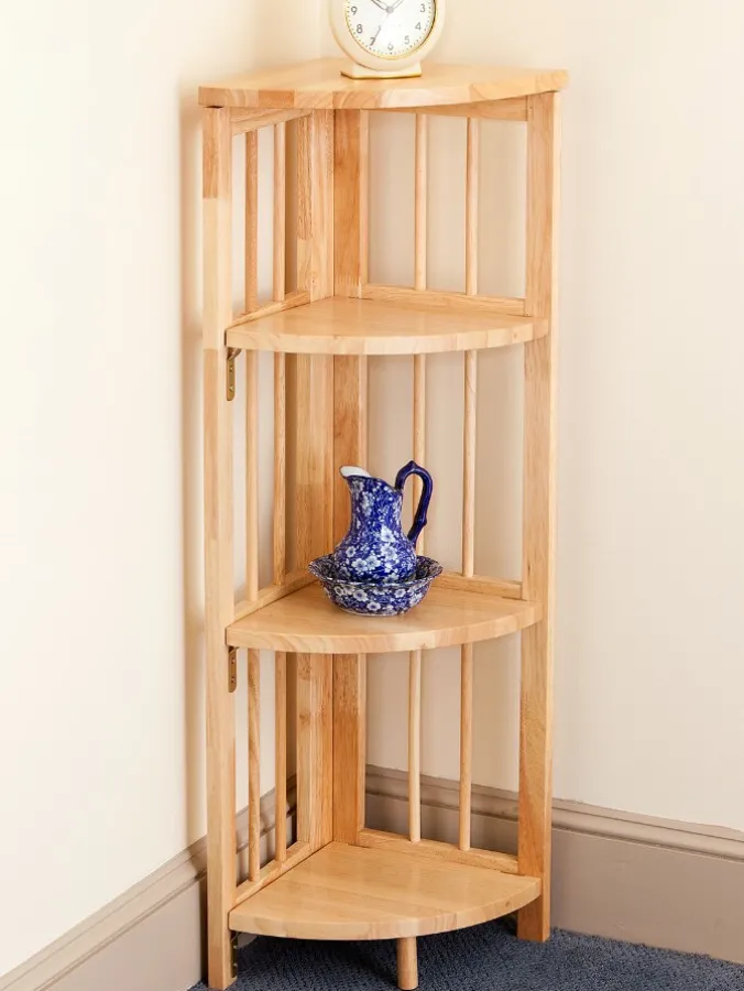 Solid Wood Corner Folding Bookshelf
