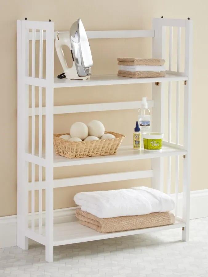 Solid Wood Full-Size Folding Bookshelf