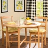 Solid Wood Round Small Space Kitchen and Dining Table, Light Oak Finish