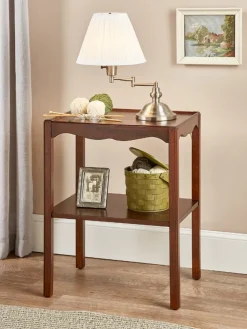 Solid Wood Scalloped End Table