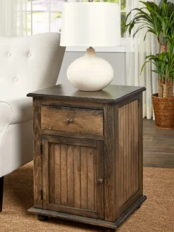 Solid Wood Side Table With Drawer