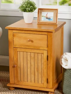 Solid Wood Side Table With Drawer