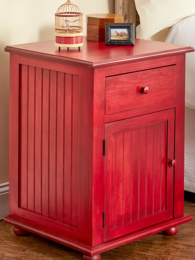 Solid Wood Side Table With Drawer