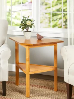 Solid Wood Single Tier Corner Table