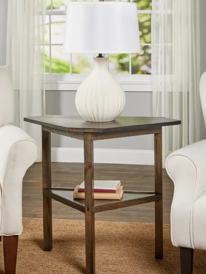 Solid Wood Single Tier Corner Table