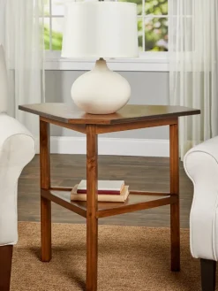 Solid Wood Single Tier Corner Table