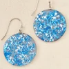Speckled Blue Circle Earrings