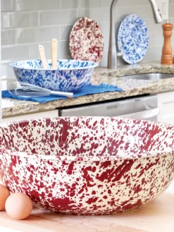 Splatterware Enamelware 8-Quart Bowl