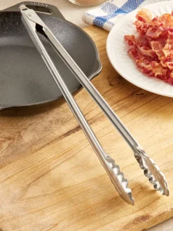 Stainless-Steel Locking Kitchen Tongs, In 2 Sizes