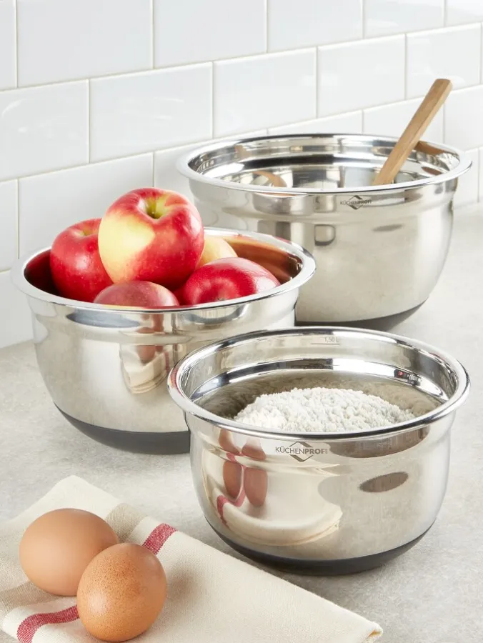 Stainless Steel Nonslip 3-Piece Mixing Bowl Set