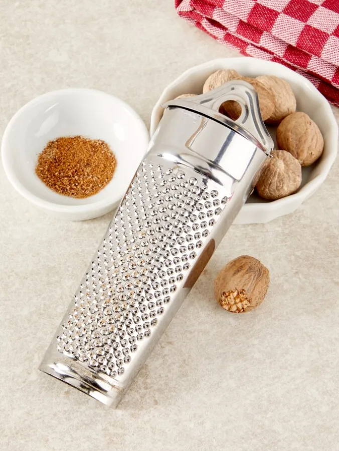 Stainless Steel Nutmeg Grater and Holder