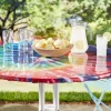 Stay-Put Round Elasticized Oilcloth Tablecloth