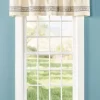 Stenciled Border Rod Pocket Muslin Tailored Valance