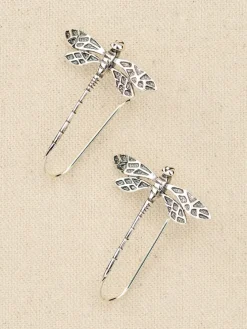 Sterling Silver Dragonfly Drop Earrings