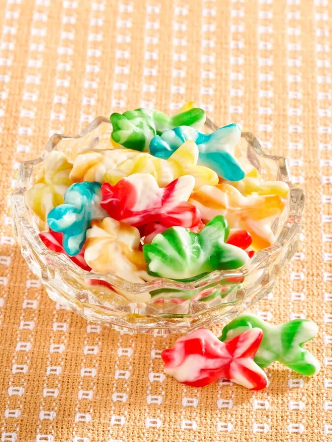 Strawberry Cream Flavored Fun Swirl Fish Gummies, 1.5 Pound Bag