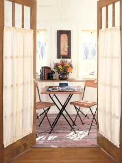 Striped Semi-Sheer Rod Pocket Door Panel by Country Curtains®