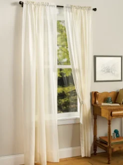 Striped Semi-Sheer Rod Pocket Curtains by Country Curtains®