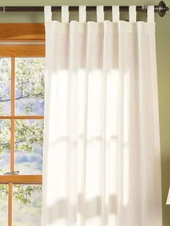 Striped Semi-Sheer Tab Top Panel by Country Curtains®