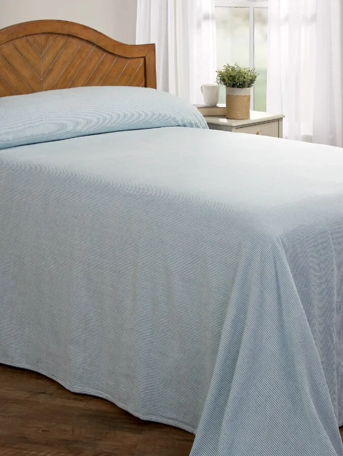 Stripe Seersucker Cotton Bedspread