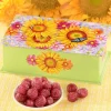 Sunflower Tin With Filled Raspberry Candy