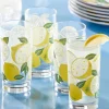Sunny Lemon 12 Ounce Drinking Glasses, Set of 4