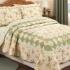 Sunshine and Sage Patchwork Quilt and Pillow Sham Set
