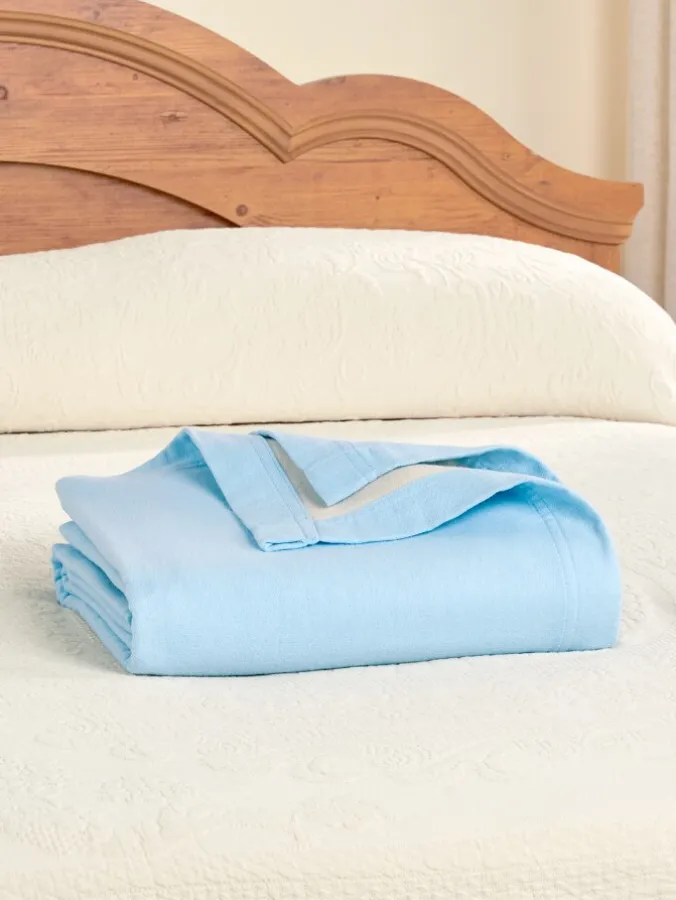 Super-Soft Portuguese Cotton Double-Flannel Blanket or Throw