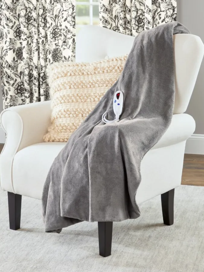 Super-Soft Washable Fleece Electric Throw Blanket