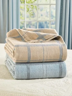 Super-Soft Windowpane Plaid Blanket or Throw