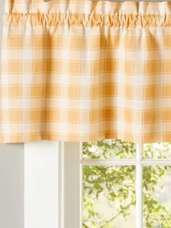 Sutton Check Rod Pocket Tailored Valance