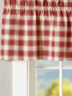 Sutton Check Rod Pocket Tailored Valance
