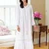Sweetheart Rose Embroidered Cotton Nightgown