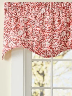 Swirling Paisleys Rod Pocket Scalloped Valance