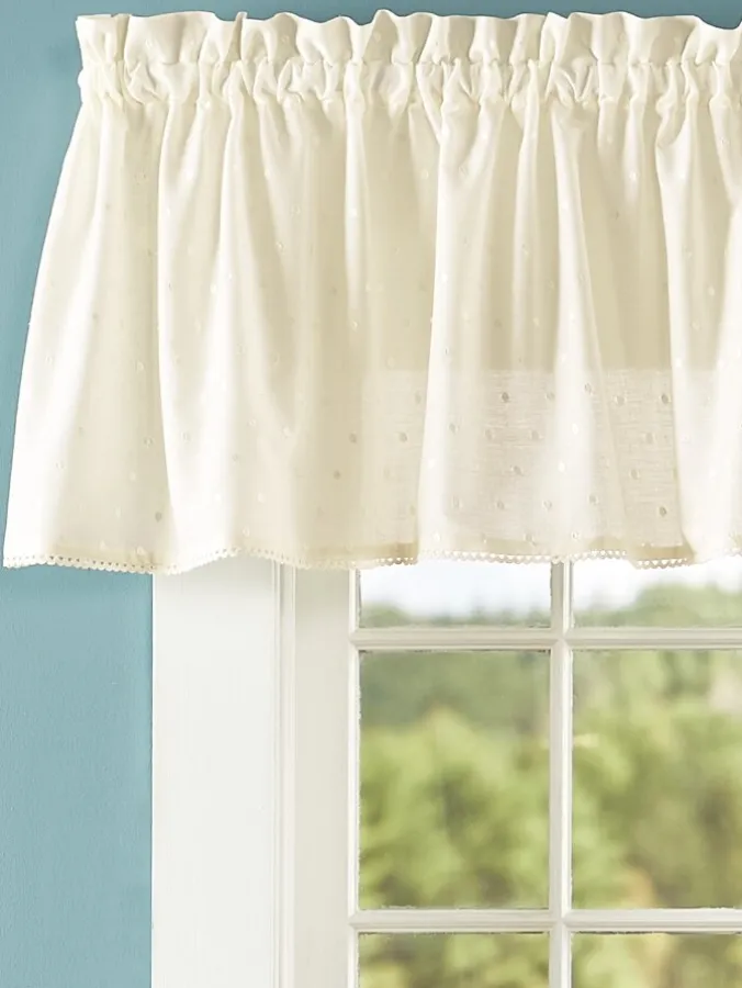 Swiss Dot Semi-Sheer Rod Pocket Tailored Valance by Country Curtains®
