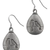 Take a Pause Pewter Drop Earrings
