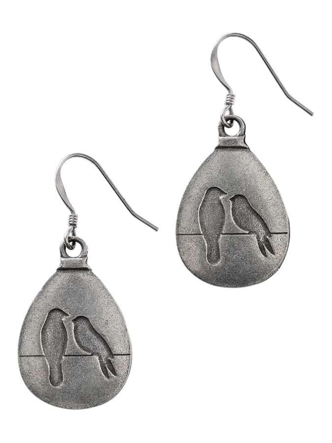 Take a Pause Pewter Drop Earrings