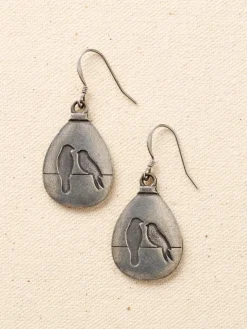 Take a Pause Pewter Drop Earrings