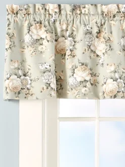 Tapestry Rose Rod Pocket Tailored Valance