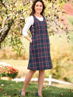 Tartan Side-Button Jumper