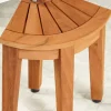 13" Teak Wood Angled Corner Shower Foot Rest