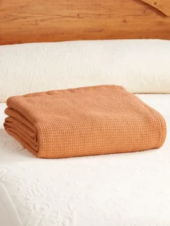 Textured Woven Cotton Blanket or Throw