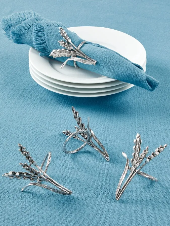 Thanksgiving Wheat Napkin Ring, Set of 4