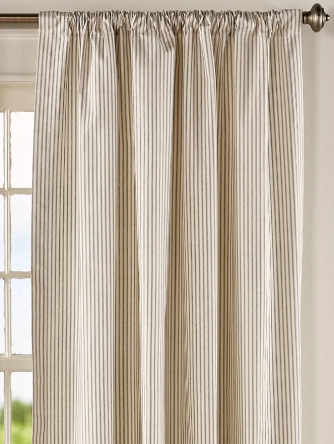 Ticking Stripe Rod Pocket Curtains by Country Curtains®