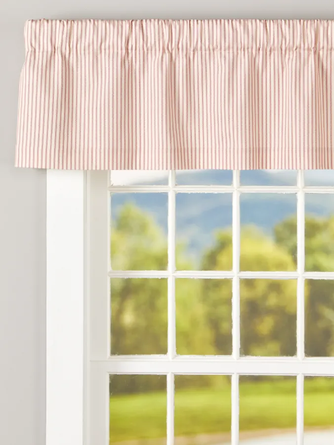 Ticking Stripe Rod Pocket Tailored Valance by Country Curtains®