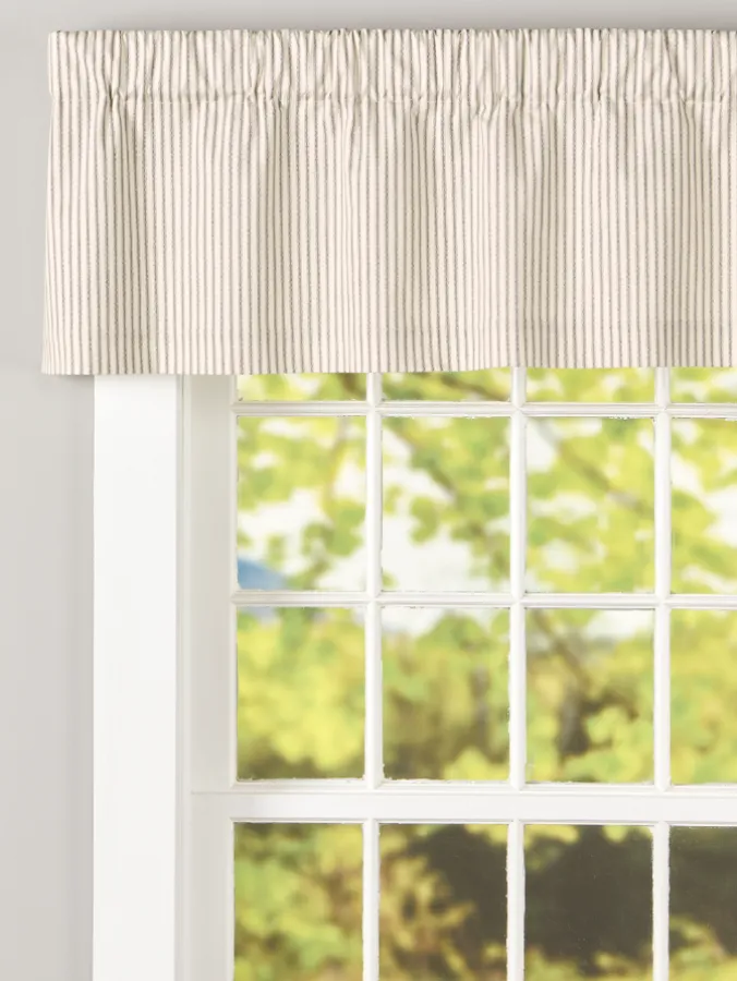 Ticking Stripe Rod Pocket Tailored Valance by Country Curtains®