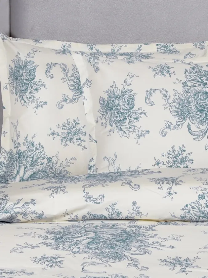 Toile Cotton Duvet Cover and Pillow Sham Set
