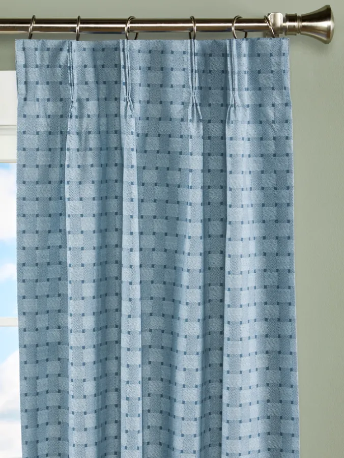 Tonal Check Lined 72 Inch Pinch Pleat Curtains