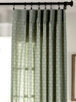 Tonal Check Lined 72 Inch Pinch Pleat Curtains