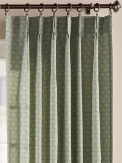 Tonal Check Lined 72 Inch Pinch Pleat Curtains