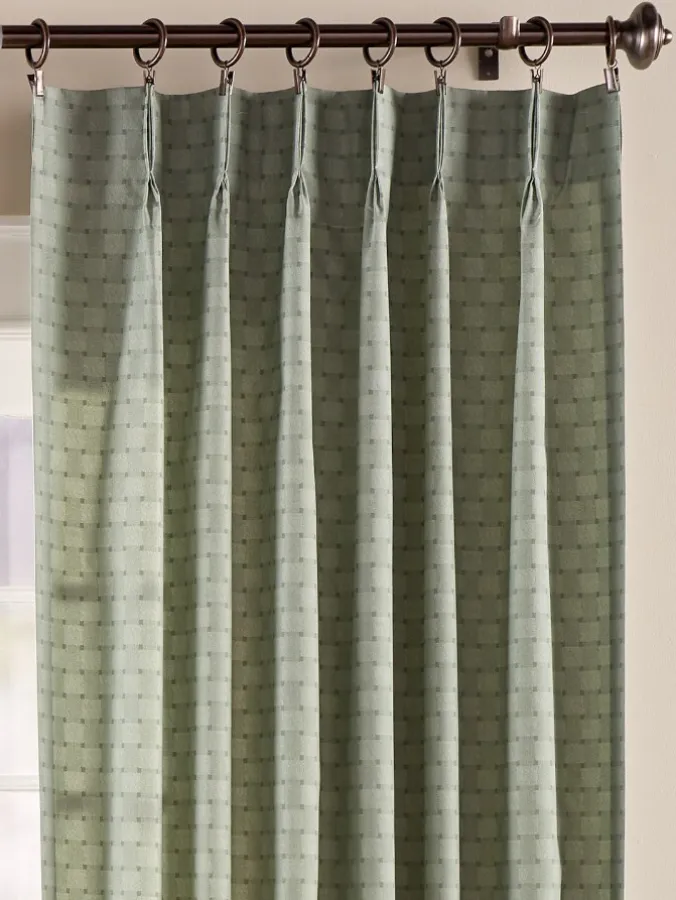 Tonal Check Lined 72 Inch Pinch Pleat Curtains